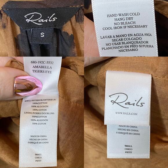 Rails Amabella Dress Tigers Eye Size Small - Picture 5 of 5